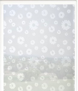 lot 5113045 image: Navaris Privacy Film for Glass Windows - Frosted Window Film - Opaque Self Adhesive Covering - No Adhesives for Easy Application and Removal - Floral Print 2 - Retail $8
