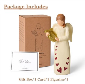 lot 5113072 image: Guardian Angel Figurines, Hand-Painted Tabletop Statue Ornament Valentines Home Decor for Loveing - Retail $11
