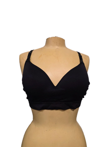 lot 5113110 image: Sanmadrola Maternity Nursing Wire-Free Bra Breastfeeding Bralette, Black, L - Retail $11
