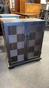 lot 106 image: Black 2 door cabinet 30 x 24 x 12 in