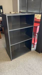 lot 124 image: Black bookcase 40 x 25 x 12 in