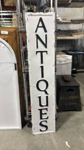 lot 1002 image: Metal Antique Sign 4ft x 10 inches