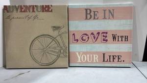 lot 1041 image: Inspirational Adventure Wall Art with Bicycle16x16