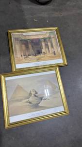lot 1042 image: Egyptian Historical Prints Collection in Gold Frames 18x22