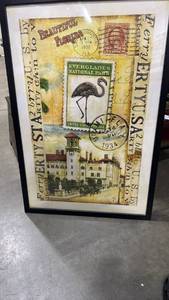 lot 1068 image: Framed wall decor 38x26