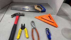 lot 1129 image: Mixed Tool Lot - Kobalt Saw, Pliers and more