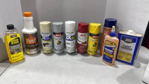 lot 1141 image: Spray paint, paint thinner and more