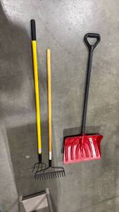 lot 1158 image: Garden Tool Set - Snow Shovel and Rakes