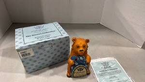 lot 2027 image: G. DeBrekht Orange Bear Figurine - Derevo Collection