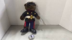 lot 2050 image: Forces of America Military Bear Plush and pocket watch