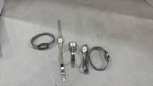 lot 2054 image: Lot of 4 Ladies Silver Tone Wristwatches
