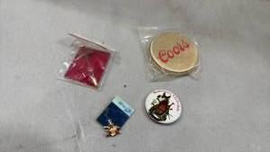 lot 2059 image: Coors Beer and other Promotional Pin and Accessory Set