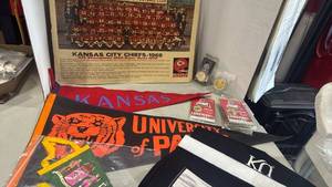lot 2071 image: 1969 Kansas City Chiefs Super Bowl IV Team Photo Collection & collage flags and more
