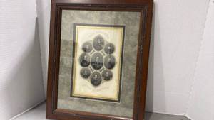 lot 2153 image: Civil War Era Military Leaders Framed Print 16x13