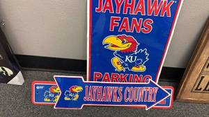 lot 2201 image: KU metal signs
