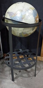 lot 3000 image: 16-inch Replogle World Globe with Metal Stand.  Approximately 41 inches tall