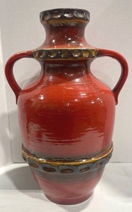 Bay Keramik red vase made in West Germany stamped bottom 337-30