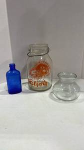 lot 3110 image: Steffens jar with vintage Milk of Magnesia bottle and more