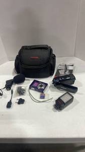 lot 3114 image: Canon hd video camera with Sanyo digital camera and more