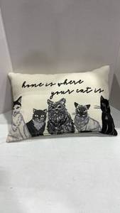 lot 3124 image: Home is where your cat is pillow