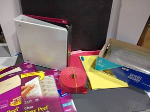 lot 3137 image: Office Supplies.  3 ring Notebooks, Labels, Tickets and More