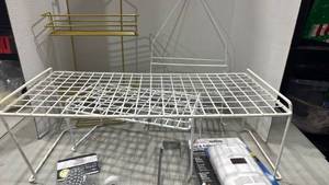 lot 3143 image: Storage organizers, shower curtain double hooks, and more