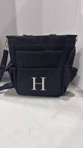 lot 3146 image: Monogrammed H Black Canvas picnic bag