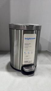 lot 3149 image: Bright room 1.3 gal stainless steel trash can
