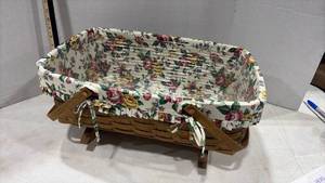 lot 4007 image: Floral Fabric Folding Deck Chair