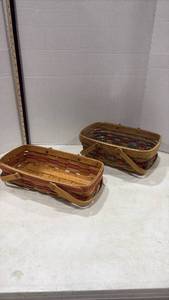 lot 4048 image: Longaberger Handle Baskets with Protectors