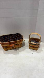lot 4061 image: Longaberger Handwoven Baskets with Inaugural Liner Set