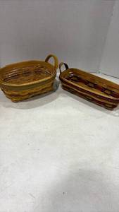 lot 4066 image: Longaberger Handwoven Wooden Baskets with Handles