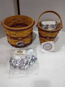 lot 4077 image: Longaberger Baskets.   Lilac Basket and Sweet Pea Basket