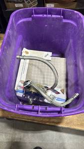 lot 3183 image: Tile, sink faucet and totes