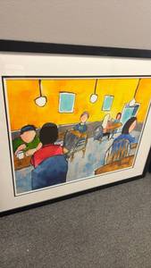 lot 3207 image: Framed signed wall decor 31x38.5