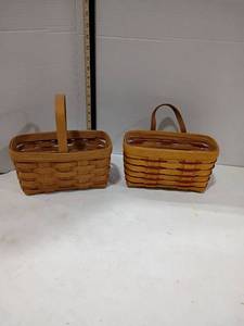 lot 4099 image: Longaberger Handwoven Baskets.  1989 and 1995