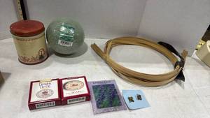 lot 4145 image: Craft Supply Bundle with Decorative Tin and more