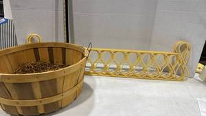 lot 4151 image: Wooden bushel basket and more