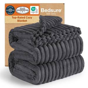 lot 3071 image: Bedsure GentleSoft Grey Fleece King Blanket for Couch - Cozy Soft Blankets for Women, Cute Small Throws for Girls, 108x90 Inches