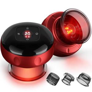 lot 4162 image: Cakoutanb 2 Pack Smart Cupping Therapy Massager, 7 in 1 Red Light Cupping Therapy Set with 2 Modes for Targeted Pain Relief, Muscle Soreness,Tighter Skin,Cupping Kit with 12 Levels Suction and Heat