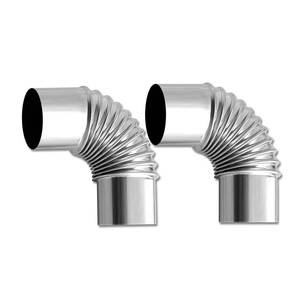 lot 4164 image: SoloWilder Elbow Pipe 2 PCS 90 Degree Chimney Stainless Steel Flue for Outdoor Camping Wood Stove Diameter 2.36