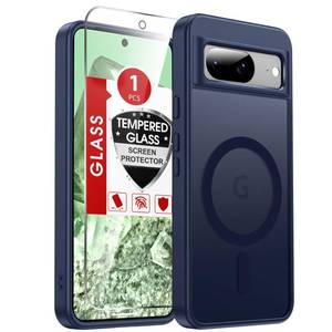 lot 4167 image: LeYi for Pixel-8 Case Compatible for Google Pixel 8 Case Mag-Safe Fit with Screen Protector, Frosted Translucent Soft-Touch Skin & Full Body Protection Funda para Pixel 8, Royal Blue