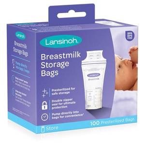 lot 4173 image: Lansinoh Breast Milk Storage Bags, Fast Freeze & Thaw Breast Milk Bags for Baby Bottle Feeding - 100ct6oz