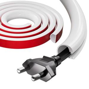 lot 4183 image: 118 Silicone Cord Hider for Wall Mount TV,Self-Adhesive Cable Hider for 1 Cord(14 Diameter),Cable Management Under Desk,Cord Organizer,Cable Raceway Home & Office Trim,Cord Concealer Channel,White