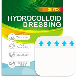 lot 4202 image: 30 Pack Hydrocolloid Bandages 2x2 �� Waterproof Hydrocolloid Patch & Blister Bandages for Feet, Hydrocolloid Dressing for Wounds