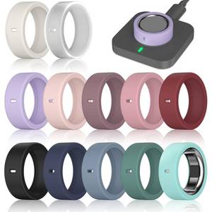 lot 4206 image: 12 Pack Ring Cover Compatible with Oura Ring Gen 44 Ceramic, Oura Ring Gen 3 HorizonHeritage, Support Charging with Cover on, Anti-Scratch Elastic Silicone Ring Protector for Men Women Working Out