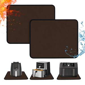 lot 4222 image: Amerbro Heat Resistant Mats for Countertop - Fireproof 15x18 in Heat Resistant Mats for Air Fryer - Kitchen Countertop Protector for Air Fryer, Coffee Maker, Stand Mixer, Toaster, Oven 2PCS - Brown
