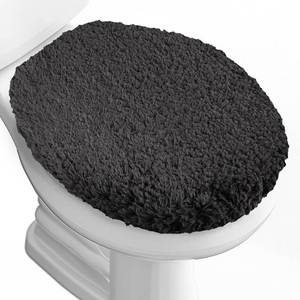 lot 4232 image: Baahrnom Luxury Soft Microfiber Toilet Lid Cover Machine Washable Solid Toilet Seat Cover 17.5 x 15 Adjustable Rubber Backing Fits Most 16-17.5 L x 14-16 W Round Oblong and Elongated Toilet Seat