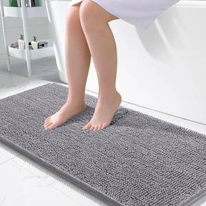 lot 4269 image: OLANLY Bathroom Rugs 50x30, Extra Soft Absorbent Chenille Bath Rugs, Rubber Backing Quick Dry, Machine Washable Bath Mats for Bathroom Floor, Tub and Shower, Home Decor Accessories, Grey
