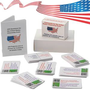 lot 4281 image: US Civic Test Flash Card 2026-100 USCIS Citizenship Flash Card (Questions & Answers) Bilingual Spanish English Naturalization Study Guide US Civics Test Flash Cards Bilingual Booklet Combo Set